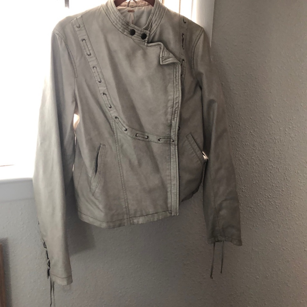 ✨ Free People vegan leather jacket moto